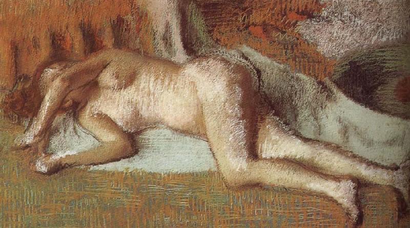 After bath, Edgar Degas